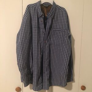 Blue Plaid Lined Button Up Shirt